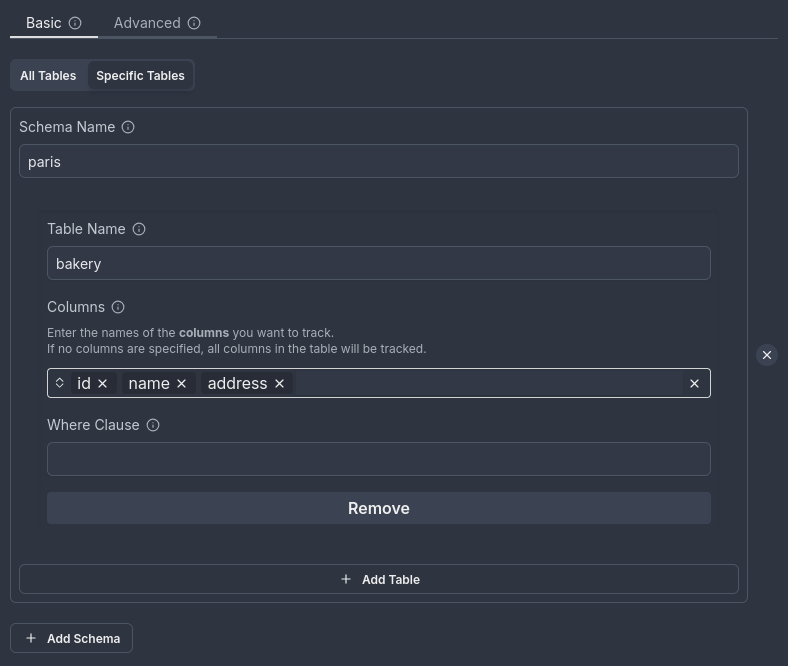 Correct column selection example Correct column selection example